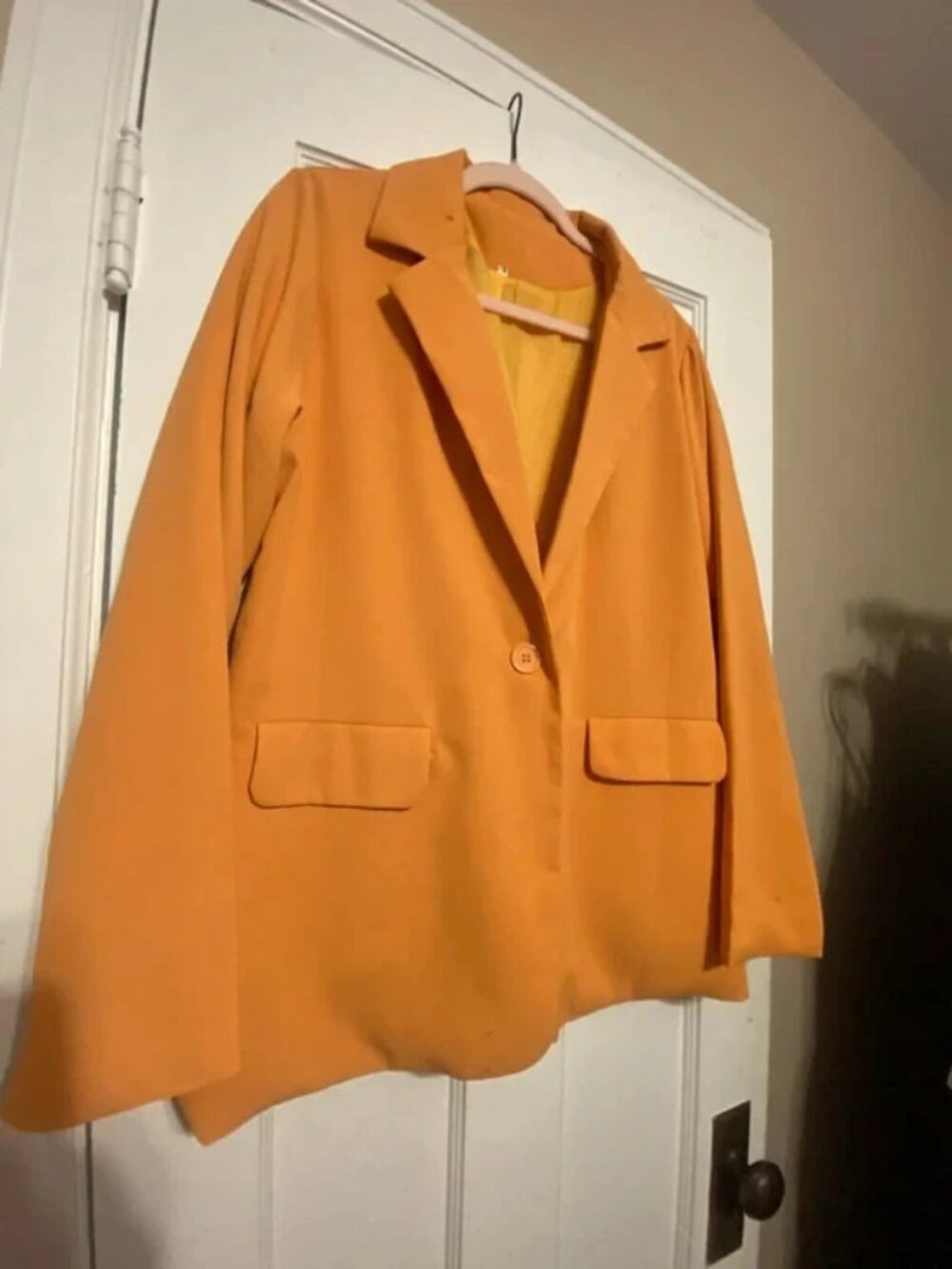 Womens size large mustard yellow long sleeve blazer